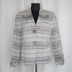 Akris Punto Silk Plaid Blazer Sz 10
